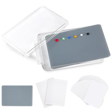 Imagem de Nuanchu Conjunto de paleta de tinta a óleo 1 pacote - espesso, à prova de poeira, à prova d'água com 2 blocos de esponja, 40 folhas de papel revestido duplo de 250 g/m², vidro cinza de 23 x 30 cm