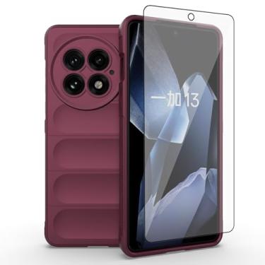 Imagem de Asuwish Capa de celular para OnePlus 13 5G com protetor de tela de vidro temperado e TPU macio, fina, à prova de choque, capa protetora de silicone acessórios One+ 1plus13 2025 mulheres, homens