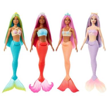 Imagem de Barbie Fantasia Boneca Sereias com Cabelo Colorido para crianças a partir de 3 anos