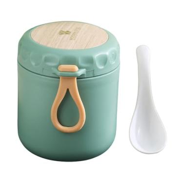 Imagem de YWJLQH Copo de Sopa com Tampa de 400 Ml, Pote Térmico Portátil para Alimentos, Ideal para Escritório E Piqueniques, Verde, Tamanho real