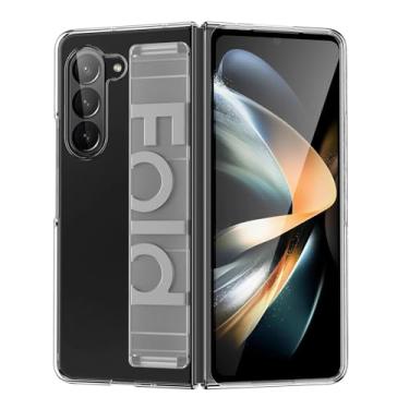 Imagem de Capa para Galaxy Z Fold6 com pulseira elástica e alça de silicone anti-queda (para Galaxy Z Fold6/transparente)