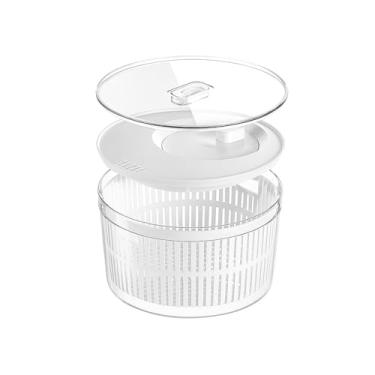 Imagem de Conjunto Secador e Organizador de Salada 5,5L com Cesto e Escorredor Clear Fresh Branco OU