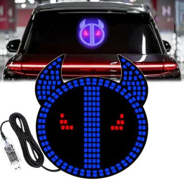Imagem de Luz de LED com olhos de diabo para carros, luz de carro com expressão do diabo, luzes LED de olho de demônio, para-brisas dianteiras e traseiras, luz de olho de diabo para para-brisas, luzes de LED