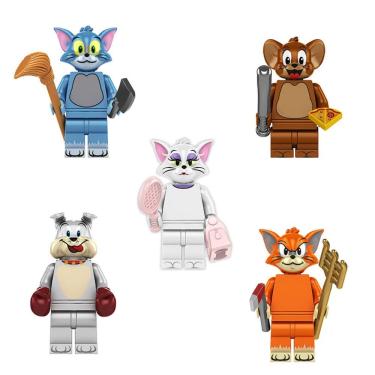 Imagem de Kit 5 Bonecos Tom E Jerry Blocos De Montar