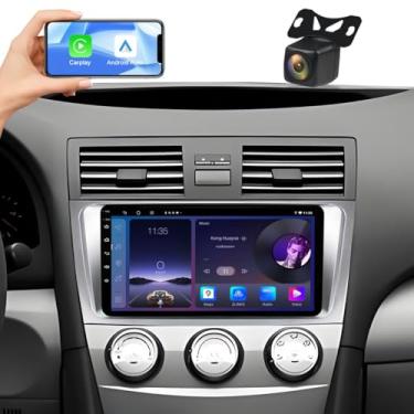 Imagem de DVRMEDIA Estéreo automotivo para Toyota Camry 2007-2011 com Carplay Android Auto, 4 + 64 G, tela sensível ao toque de 9 polegadas, rádio veicular com Bluetooth espelhado, GPS FM/RDS com câmera de