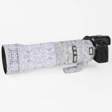 Imagem de CHASING BIRDS Revestimento de lente impermeável camuflado para Canon EF 100-400 mm F4.5-5.6 L é capa protetora de lente à prova de chuva II USM (branco elétrico, com extensor EF 1.4X III)