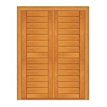 Imagem de Porta Dupla de Abrir Contemporânea - Madeira Maciça - Angelim