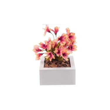 Imagem de Vaso Branco Vidro Cachepot Plantas Luxo Decoração