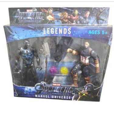 Imagem de Brinquedo Kit Super heróis Capitão América e Pantera Negra 17 Cm - Sob