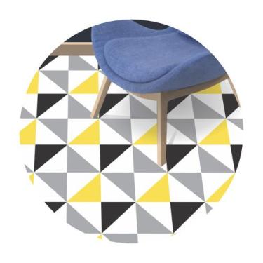 Imagem de Adesivo piso ladrilho geométrico amarelo cinza e preto - Colacomigo