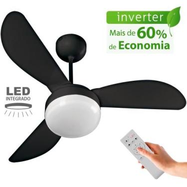 Imagem de Ventilador de Teto Ventisol Inverter Black Fênix C/ Controle Remoto e 