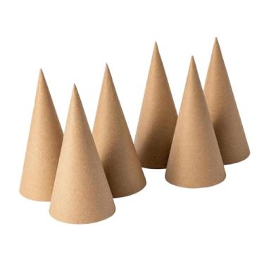 Imagem de Nishiyuenyi 6 Cones de Papel Machê, Abertos Na Parte Inferior, Decorações Criativas para árvores de Natal, Faça Você Mesmo, para Criar, Pintar E Decorar Chapéus D, 15cm