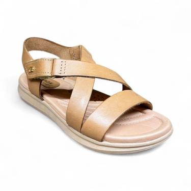 Imagem de Sandália Pegada 232812 Feminina em Couro Original Casual, Whisky, 37