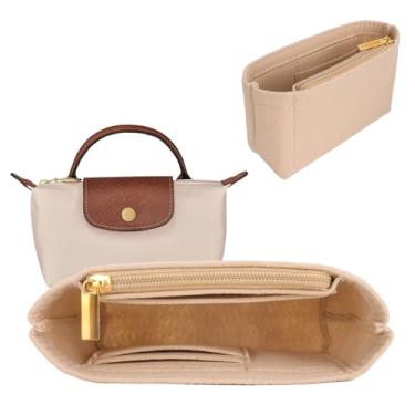 Imagem de luwrevc Bolsa organizadora feminina Longchamp, bolsa organizadora de feltro, com vários bolsos, adequada para mini bolsa de campeão longa, inserção organizadora de acessórios para bolsas Le Pliage