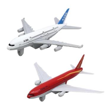 Imagem de KiBcsLic 2 peças de avião modelo de brinquedo, avião colecionável, ornamento realista, de brinquedo para crianças, para mesa, presente, lembrança, prateleiras, Vermelho Branco