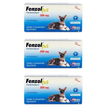 Imagem de Combo 3 unidades Antiparasitário Fenzol Pet Agener União com 6 comp - 