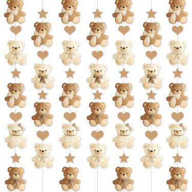 Imagem de Urso de pelúcia, decoração de banner, guirlanda de corte de papel, decoração de parede de quarto, podemos esperar pelo aniversário, banho de bebê, suprimentos de festa