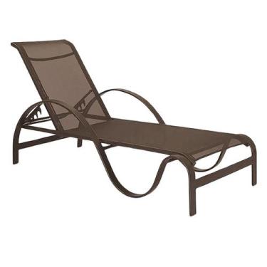 Imagem de Espreguiçadeira De Piscina em Alumínio e Tela Sling Modelo Ondulada - 