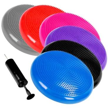 Imagem de Almofada De Equilíbrio 33cm 150kg Fitness Disco Inflável com Bomba (Prata)