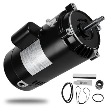 Imagem de FOREBEN Motor De Bomba De Piscina Ust1202 De 2 Hp E Kit De Vedação Compatível Com Bombas Hayward Super, Super Ii, Max Flow, Northstar E Jacuzzi Magnum, Motor De Piscina De Flange Redonda De Velocida