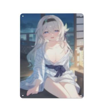 Imagem de Cartaz de arte de menina de anime sexy quente placa de estanho vintage decoração de parede pôster 30,5 x 40,6 cm, AF142