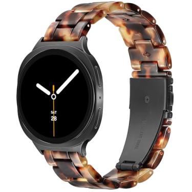 Imagem de G-ficu Pulseira de resina para Samsung Galaxy Watch 8 de 40 mm e 44 mm/Galaxy Watch 8 Classic de 46 mm e masculina, pulseira de substituição leve para Samsung Watch 8 - carapaça de tartaruga