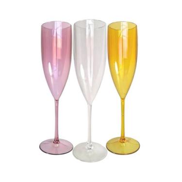 Imagem de 12 Taças De Champanhe Acrílico Cristal 160ml Chandon Champagne - M&Ca 