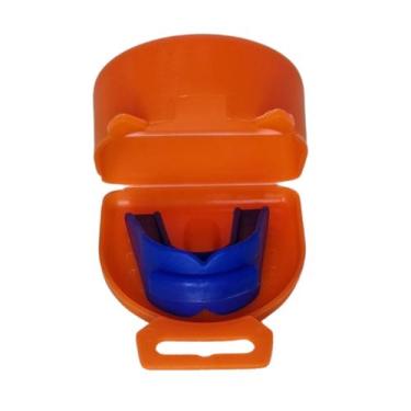 Imagem de Estojo Laranja e Protetor Bucal Duplo Moldável P/ Muay Thai, Boxe - Zo