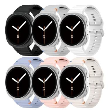 Imagem de Pulseira esportiva para Samsung Galaxy Watch 8 de 40 mm e 44 mm/8 Classic 46 mm para homens e mulheres, pulseira de substituição de silicone macio para Samsung Galaxy Watch 8 Classic de 46 mm/8 de 44