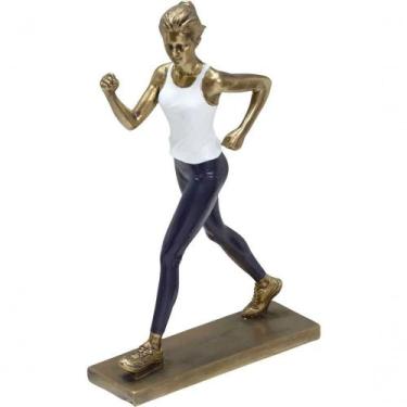 Imagem de Estatueta Decorativa Atleta Atletismo Escultura Resina 25cm - OUTRAS M