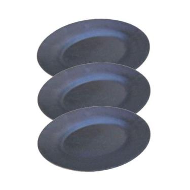 Imagem de Kit 3 Assadeira Ferro Pão Lasanha Carne Lisa Oval St 29X22Cm - FUNDIÇA