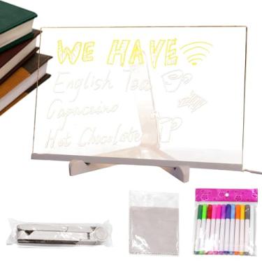 Imagem de Fecadou de Notas LED com Cores | Iluminado para Mensagens | Escrita, Desenho e Rabiscos Artísticos | para Loja, Escola, Bar, Café, Casa, Escritório e Aniversário Infantil