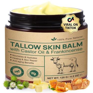 Imagem de Creme para pele e rosto de sebo bovino com óleo de rícino 120g orgânic