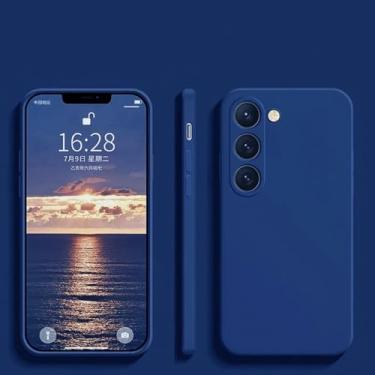 Imagem de HJZSZX para Samsung S25Plus Capa de silicone macio para celular compatível com armadura de microfibra (para Samsung S25Plus/azul)