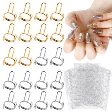 Imagem de Anéis de unhas Wudu ASTONFOG, 20 unidades com 120 abas adesivas para u