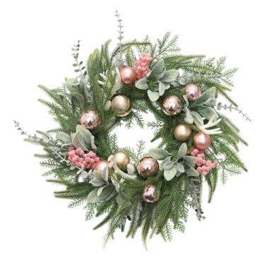 Imagem de KiBcsLic Guirlanda de Natal, guirlanda artificial com bolas, enfeite de parede, decoração de Natal para lareira interna e externa, loja, janela de casa