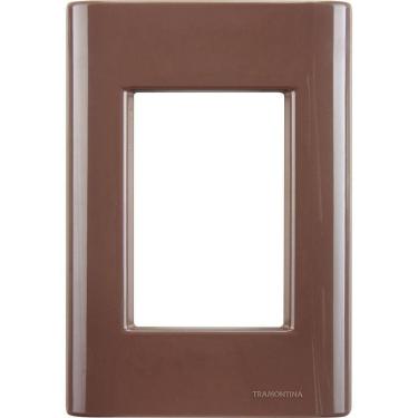 Imagem de Placa 3 Postos 4x2 Tramontina Giz Café Tramontina