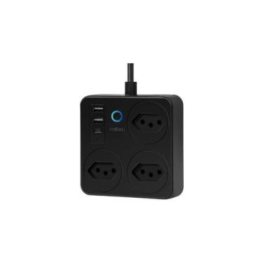 Imagem de Extensão Inteligente Tuya WiFi 3 Tomadas USB PD Automação Residencial 