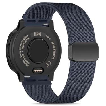 Imagem de Bolesi Pulseiras de relógio de nylon elástico compatíveis com Garmin Instinct 2/3 de 45 mm/1 Solar, macia, respirável, ajustável com fecho magnético, pulseira esportiva para Instinct 2 Surf/Tactical
