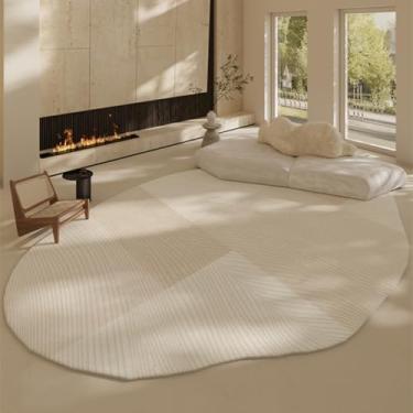Imagem de Tapetes com formas irregulares para sala de estar, decoração de quarto em estilo creme, tapete grosso e macio para sala de estar (200x250 cm/C)