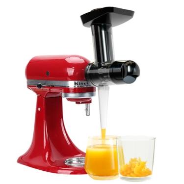 Imagem de Acessório de espremedor mastigável para batedeira KitchenAid, máquina de suco para acessórios de misturador KitchenAid, espremedor a frio com calha de alimentação de boca dupla para acessórios de