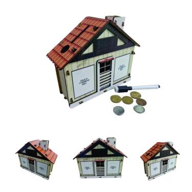 Imagem de Cofre Casinha Banco Dinheiro Woodbox Japones Kakebo Desafioa