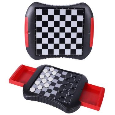 Imagem de Jogo De Tabuleiro Magnético Dama Luxo com Gaveta P Viagens