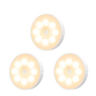 Imagem de Lâmpada de Parede LED com Sensor de Movimento e Recarga USB(Kit 3-Duas cores luz)