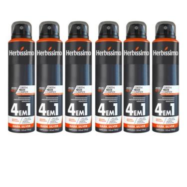 Imagem de Kit 6 Desodorante Aerossol Herbíssimo Dark Silver 150 Ml - Dana