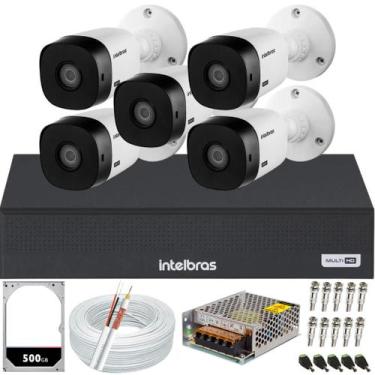 Imagem de Kit 5 Câmeras de Segurança Intelbras 2mp 1220b Dvr 8 Canais Multi Hd