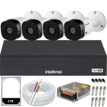 Imagem de Kit 4 Câmeras de Segurança Intelbras 2mp 1220b Dvr 4 Canais Multi Hd 1