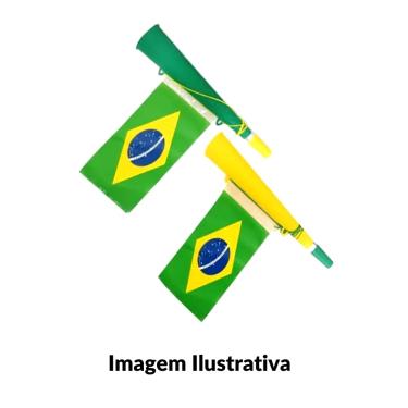 Imagem de Corneta c/ Bandeira do Brasil 45cm Fantasias Radicais
