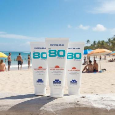 Imagem de Creme Protetor Solar Fator Fps 80 120g Mavaro Protetor Solar Para Rost