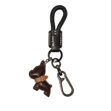 Imagem de Molishan Chaveiro de couro para cachorrinho, Marrom escuro, P